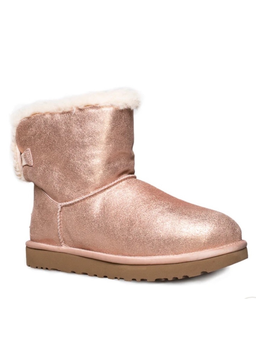 UGG Arielle Sparkle Boots in Rose Gold Shimmer Women’s 7